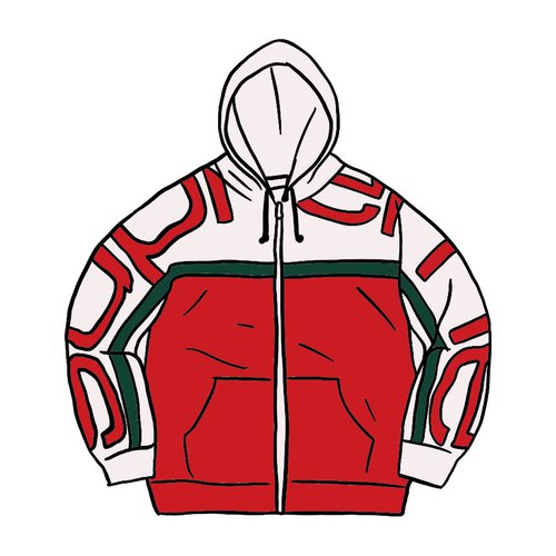 Supreme Big Logo Paneled Zip Up 'Red' | Solesense