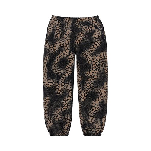 Supreme Bleached Leopard Sweatpant - FW21P69 BLACK