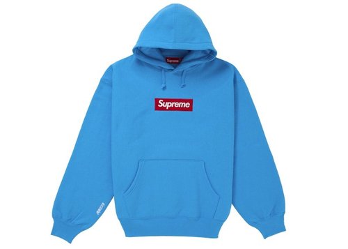 Supreme Box Logo Hooded Sweatshirt FW25 - Cyan