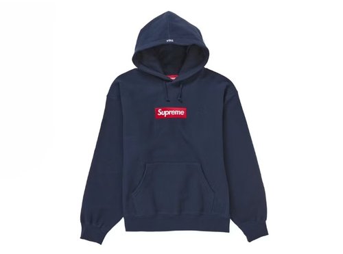 Supreme Box Logo Hooded Sweatshirt Sweatshirt FW24 Navy  