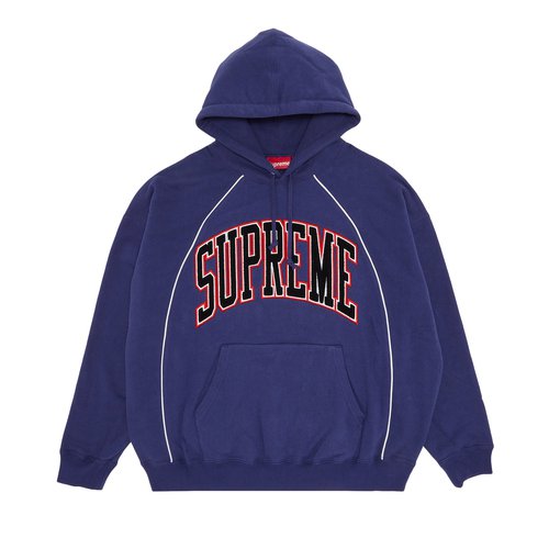Supreme Boxy Piping Arc Hooded Sweatshirt - SS23SW79 WASHED NAVY