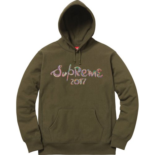 Supreme Brush Logo Hoodie 'Dark Olive' Solesense