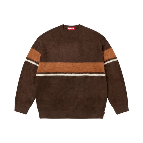 Supreme Brushed Stripe Sweater - FW25SK11 DARK BROWN