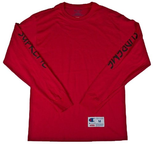 Supreme Champion Long Sleeve Tee Shirt - Red