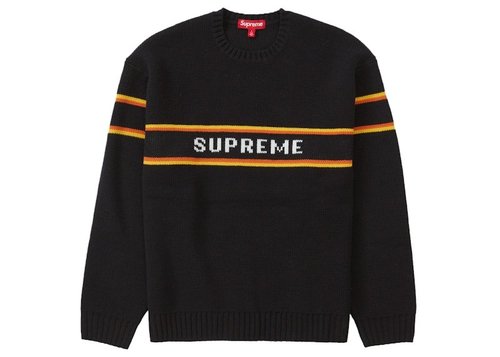 Supreme Chest Stripe Sweater FW23 - Black