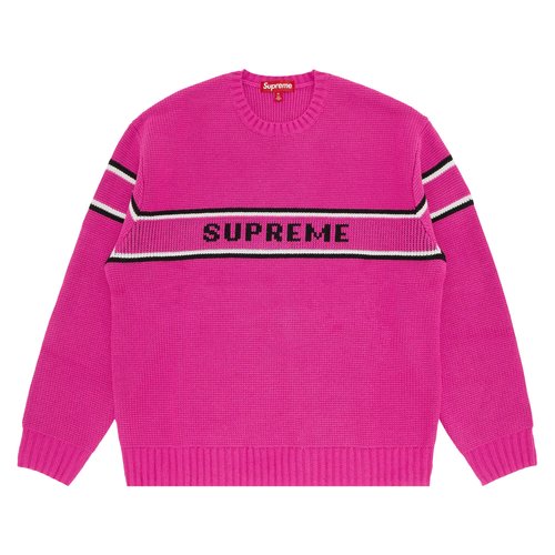 Supreme Chest Stripe Sweater - FW23SK38 PINK