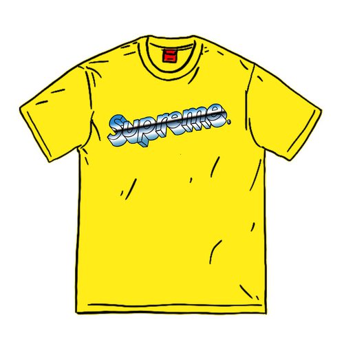 Supreme Chrome Logo Tee Shirt - Yellow