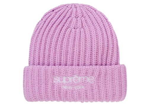 Supreme Chunky Rib Classic Logo Beanie - Pink