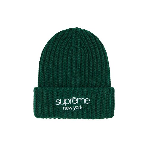 Supreme Classic Logo Chunky Ribbed Beanie - FW24BN65 DARK GREEN