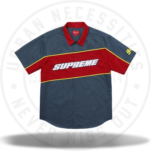 Supreme Color Blocked Work Shirt SS18 Light Navy - Ss18