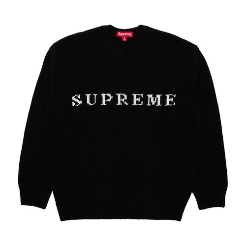 Supreme Contrast Logo Sweater | Size XL - SS25SK24 BLACK