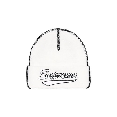 Supreme Contrast Stitch Beanie - FW22BN53 WHITE