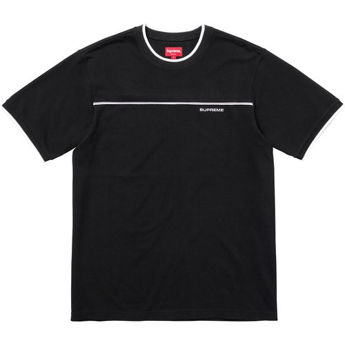 Supreme Contrast Yoke Pique Top - Black