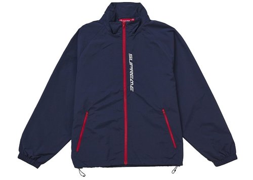 Supreme Contrast Zip Track Jacket - Navy Blue