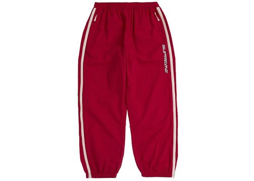 Supreme Contrast Zip Warm Up Pant - Red