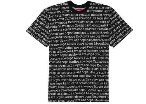 Supreme Cops Jacquard Pocket Tee Shirt - Black