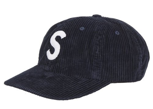 Supreme Corduroy S Logo 6 Panel FW24 - Navy Blue