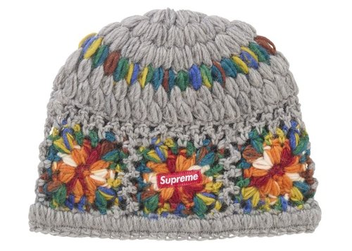 Supreme Crochet Beanie SS25 - Heather Grey