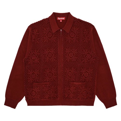 Supreme Crochet Zip Up Cardigan - SS25SK2 DARK RED