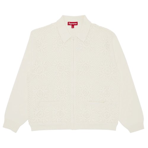 Supreme Crochet Zip Up Cardigan - SS25SK2 WHITE