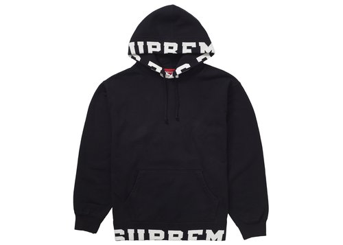 Supreme Cropped Logos Hooded Sweatshirt - Black