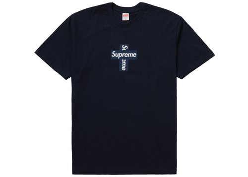 Supreme Cross Box Logo Tee Shirt - Navy Blue