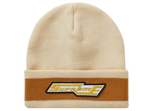 Supreme Cuff Stripe Beanie - Natural