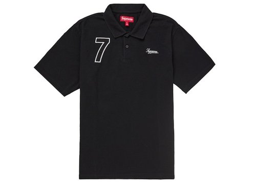 Supreme Cursive Polo Shirt 'Navy Blue Stripe' | Solesense