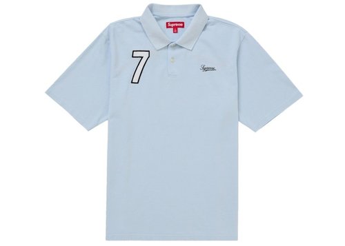 Supreme Cursive Polo Shirt 'Navy Blue Stripe' | Solesense
