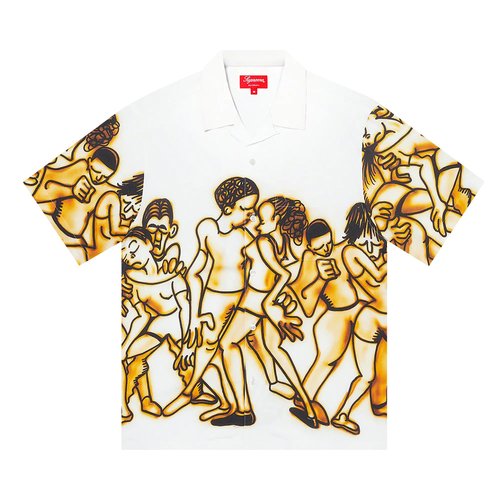 Supreme Dancing Rayon Short-Sleeve Shirt - SS21S59 WHITE