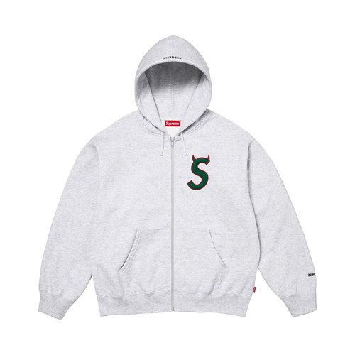 Supreme Devil S Logo Zip Up Hooded Sweatshirt - SS26SW40 ASH GREY
