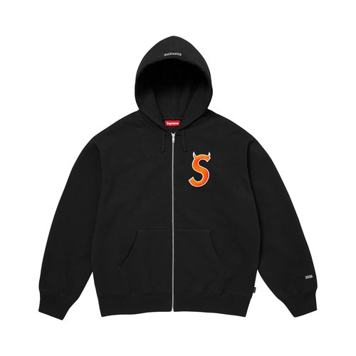 Supreme Devil S Logo Zip Up Hooded Sweatshirt - SS26SW40 BLACK