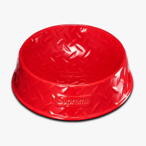 Supreme Diamond Plate Dog Bowl Red SS23 'RedSeasonSpring/Summer 2023