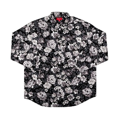 Supreme Digi Floral Corduroy Shirt - FW20S22 BLACK