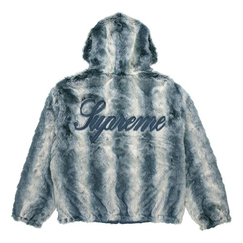 Supreme Faux Fur Reversible Hooded Jacket 'Ice Blue