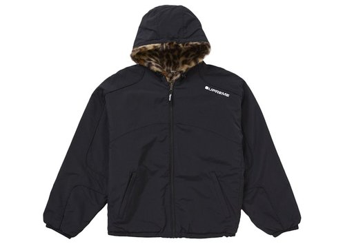 Supreme Faux Fur Reversible Hooded Track Jacket - Black