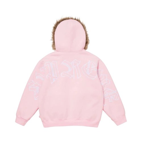 Supreme Faux Fur Zip Up Hooded Sweatshirt - FW25SW23 LIGHT PINK