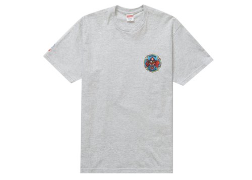 Supreme FDNY Engine 9 Tee Shirt - Ash Grey