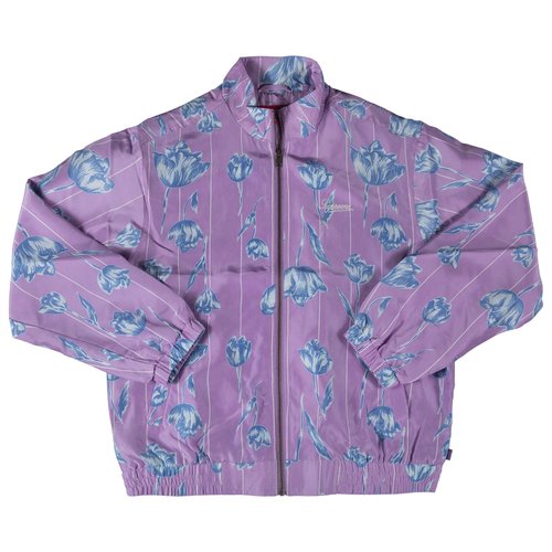 Supreme Floral Silk Track Jacket - SS19J69 PURPLE