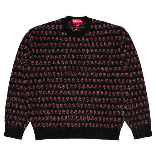 Supreme Flowers Metallic Sweater - FW25SK10 BLACK