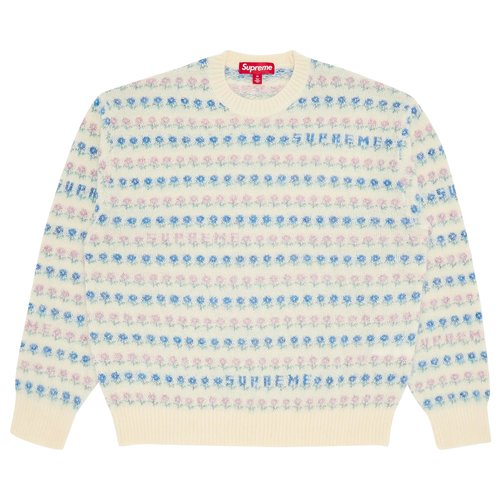 Supreme Flowers Metallic Sweater - FW25SK10 IVORY