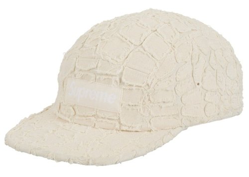 Supreme Frayed Croc Denim Camp Cap 'Natural' | Solesense
