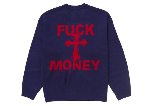Supreme Fuck Money Sweater - Navy Blue