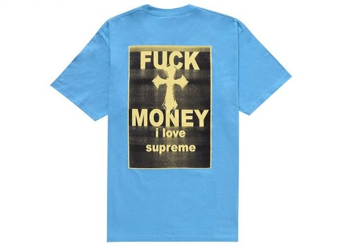 Supreme Fuck Money Tee Shirt - Bright Blue