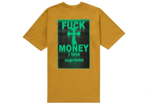 Supreme Fuck Money Tee Shirt - Mustard