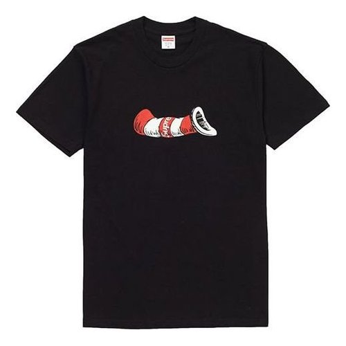Supreme FW18 Cat in the Hat Tee Short Sleeve - Black - SUP-FW18-1130