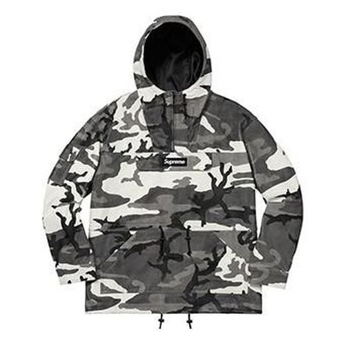 Supreme FW18 Leather Anorak Snow Camo - Black/White/Grey - SUP-SS18-716