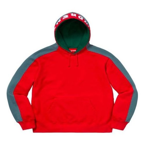 Supreme FW18 Paneled Hooded Sweatshirt - Red - SUP-FW18-772