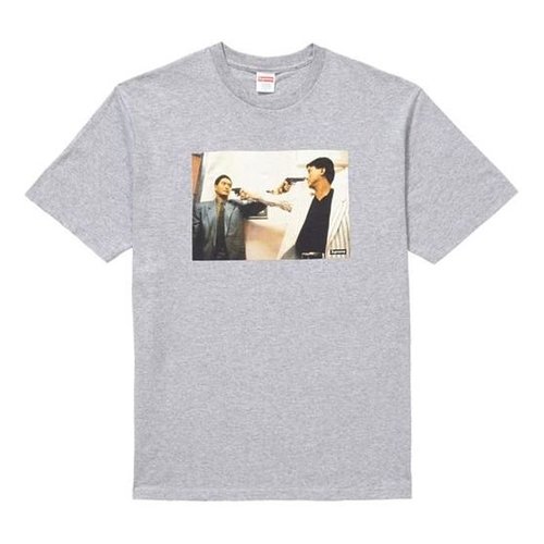 Supreme FW18 The Killer Trust Tee Bloody Twins Chow Yun Fat Printing Short Sleeve Gray - Grey - SUP-FW18-668