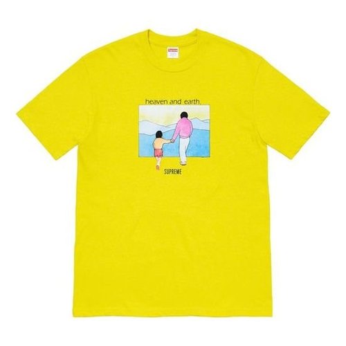 Supreme FW19 Week 1 Heaven and Earth Sulfer Tee - Yellow - SUP-FW19-196